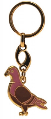 Red Enamelled Pigeon Keyring