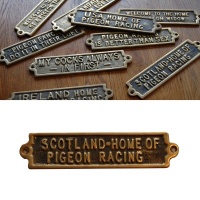 Scotland - The Home Of Pigeon Racing - Brass Plaque