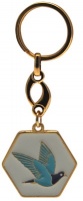 Enamelled Hexagonal Pigeon Keyring