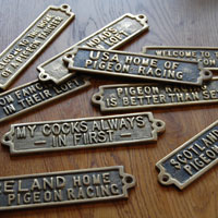 Brass Pigeon Plaques