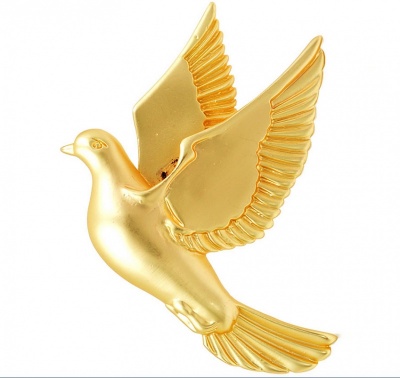 Badge - Very Large Gold Flying Pigeon