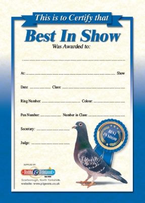 Show Award Card - Best In Show - NEW DESIGN