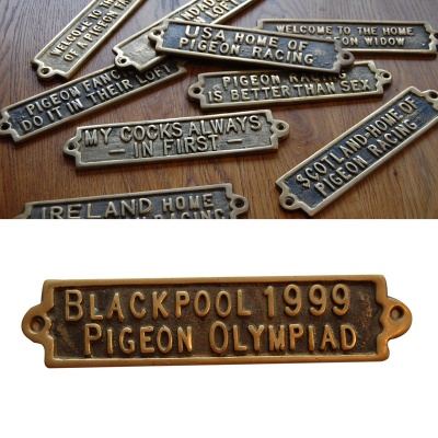 Blackpool 1999 Pigeon Olympiad - Brass Plaque