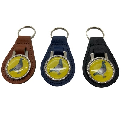 PU Leather Pigeon Key Fob with Pigeon Centre