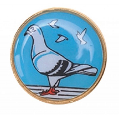 Round  25mm Coloured Pigeon Badge