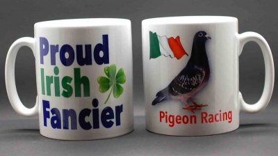 MUG - Proud Irish Fancier / Pigeon & Irish flag (tricolour)