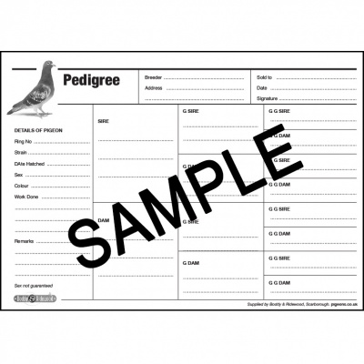 Pedigree Cards - Pack of 25