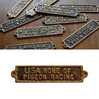 USA - The Home Of Pigeon Racing - Brass Plaque