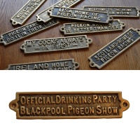 Official Drinking Party - Blackpool Pigeon Show - Brass Plaque