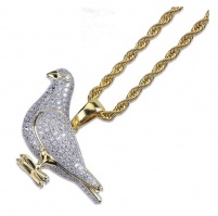 Pigeon Shaped Unisex Pendant Necklace (Bohemian Crystal Inlaid)