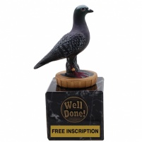Pigeon on Real Marble Base 5'' (13cm)
